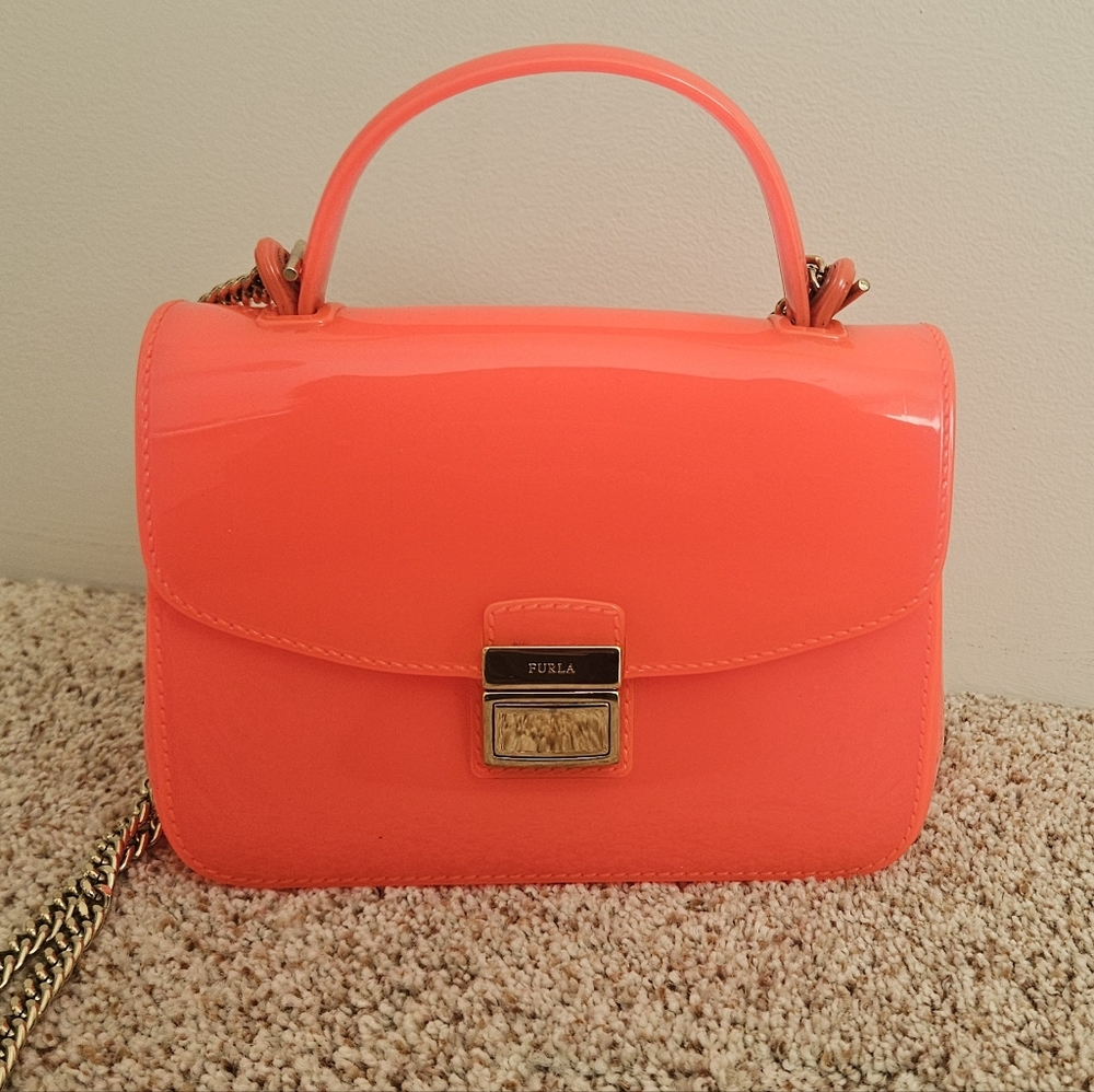 Furla Candy Metropolis Sugar Neon Pink Mini Crossbody Bag
